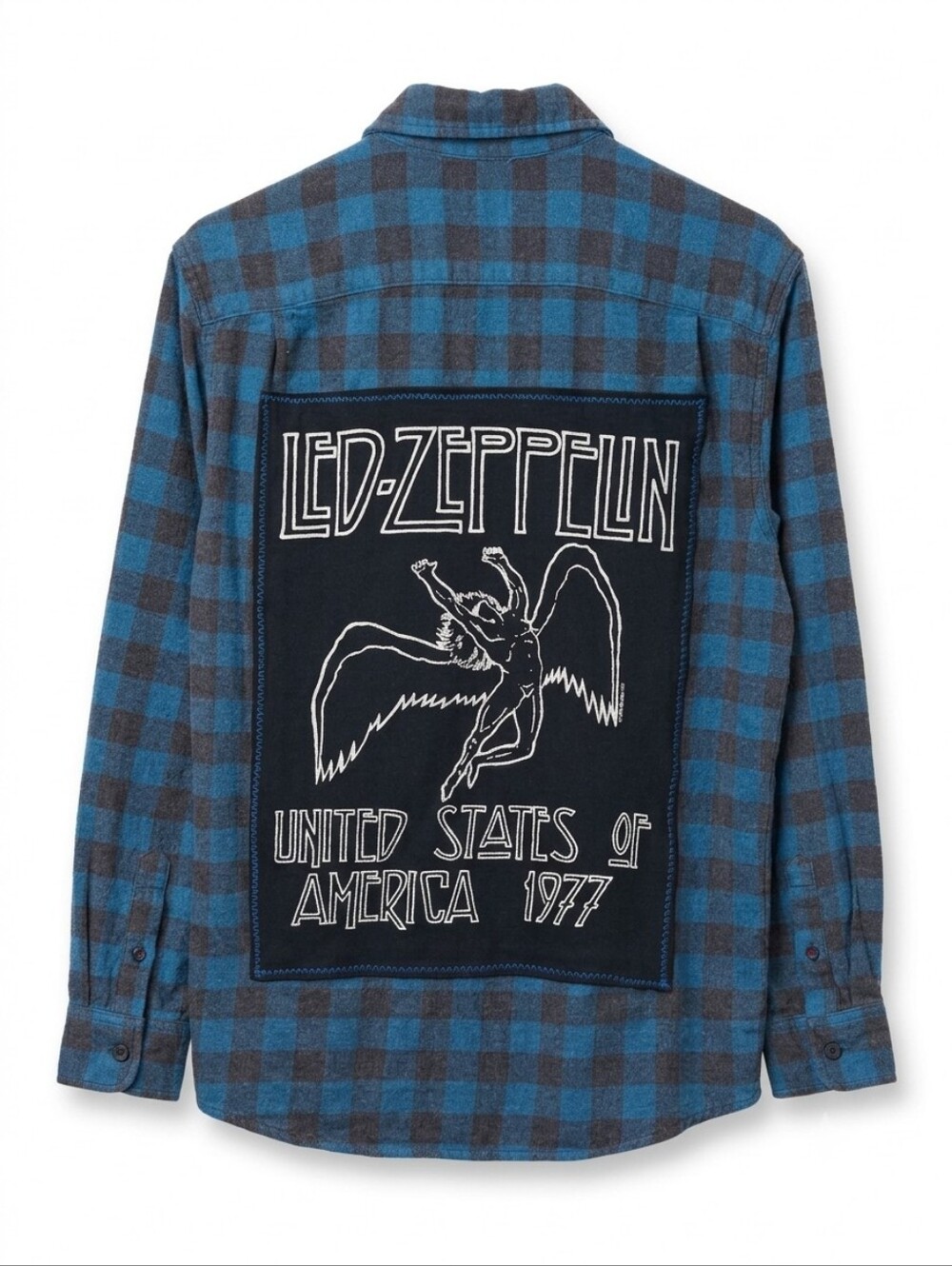 Led Zeppelin Upcycled Flannel Shacket